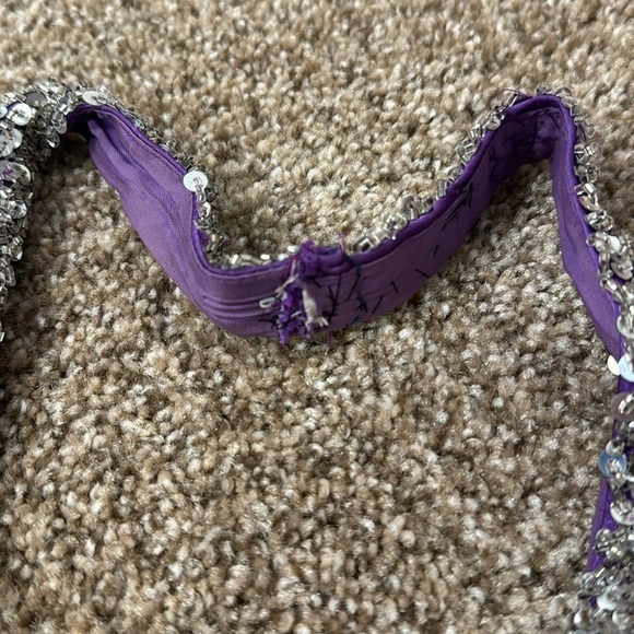 Niki Livas Women’s Purple Sequin Halter Prom Dress Gown (Altered) Sz 0-2 - Picture 8 of 10